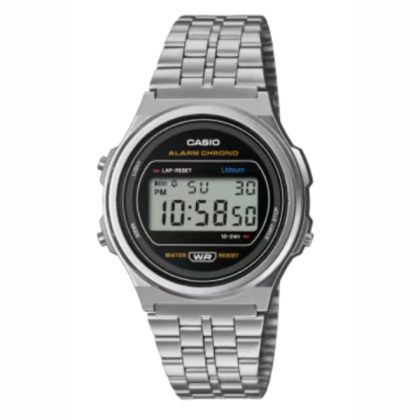 Casio Vintage A171WE-1A Silver Stainless Steel Band Men Watch / Women Watch